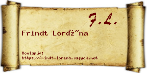 Frindt Loréna névjegykártya